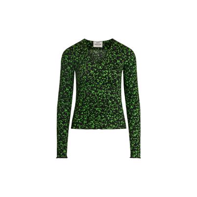 Mads Nørgaard Pollux Shear Bluse Classic Green Black Shop Online Hos Blossom